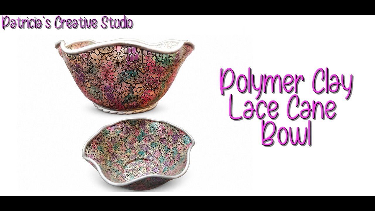 Polymer Clay Lace Cane Bowl