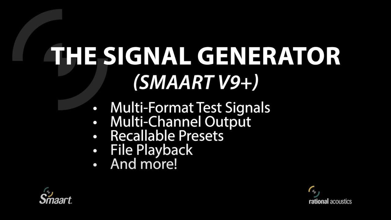 Smaart — Генератор сигналов (v9.5+)