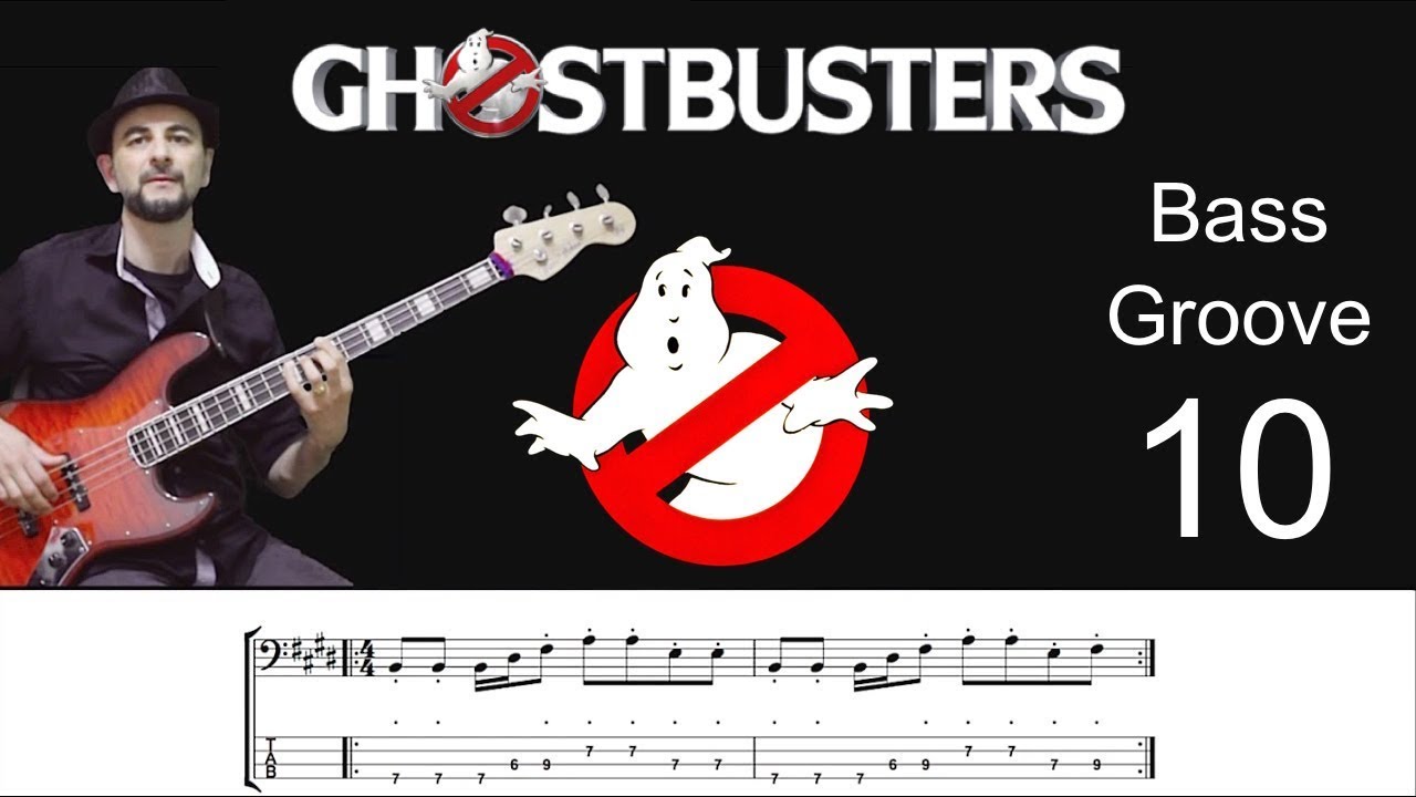 GHOSTBUSTERS - How to Play Bass Groove Cover with Score & Tab Lesson
