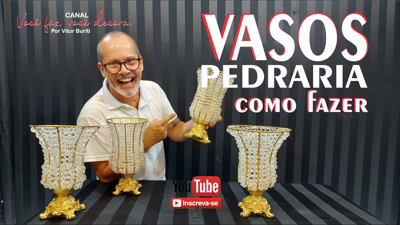 PASSO A PASSO DE COMO FAZER UM VASO DE PEDRARIA COM BASE DE RESINA E FERRO PARA DECORAÇÃO DE FESTAS