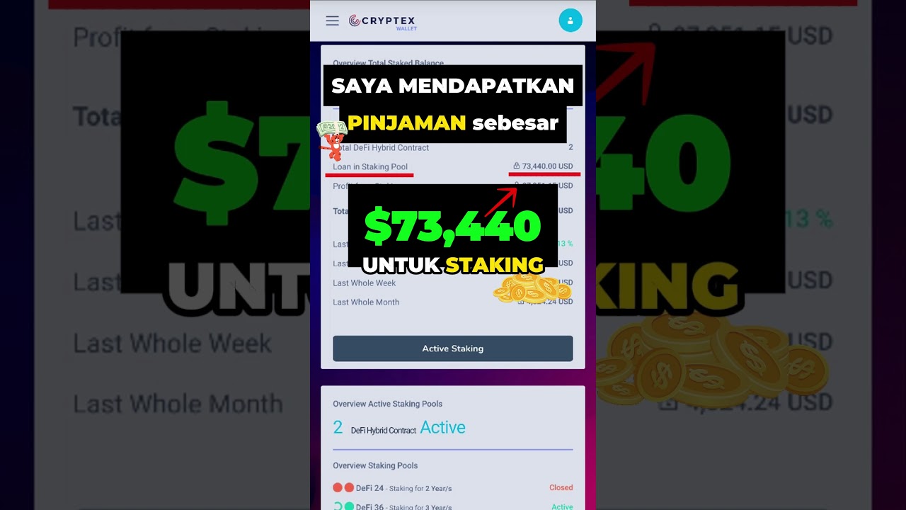 saya dapat pinjaman $73440 untuk #staking #crypto  #defi