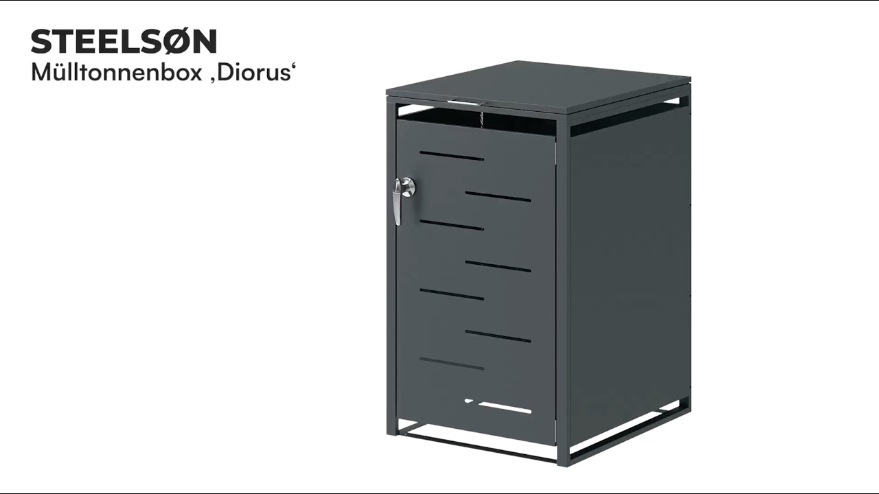 Aufbauvideo für STEELSØN Diorus Mülltonnenbox für 1 Tonne