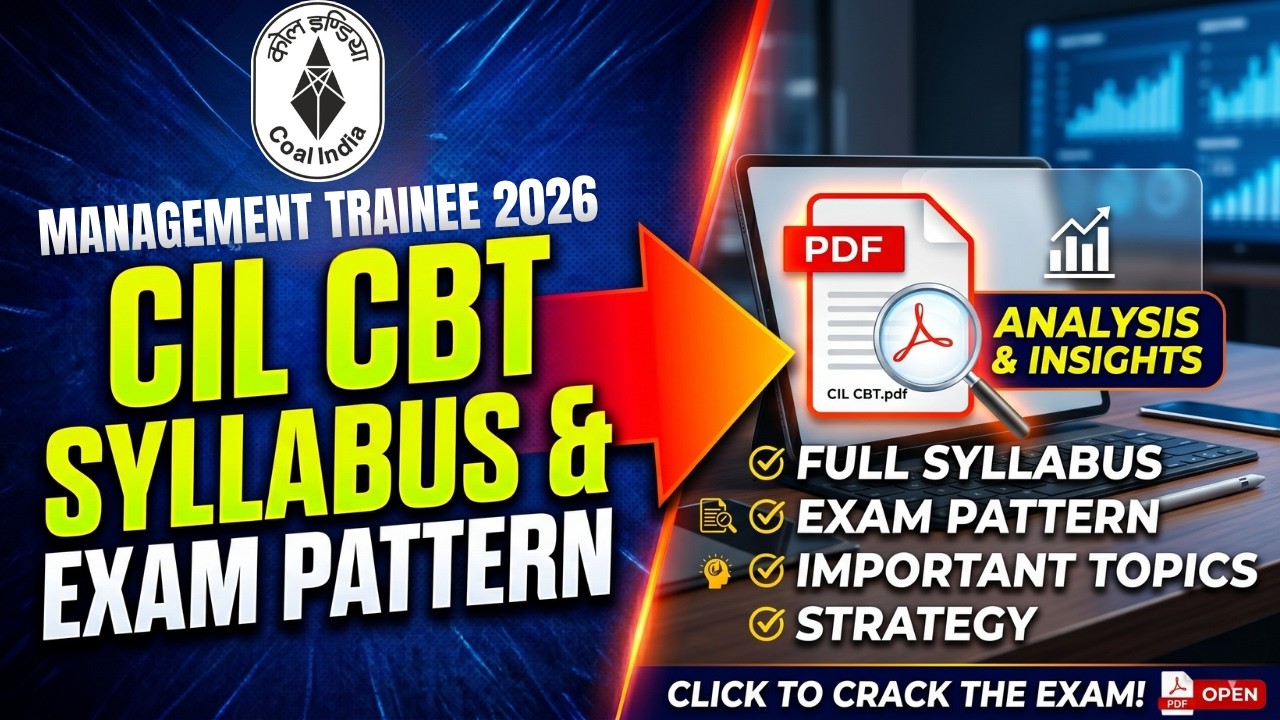 CIL Management Trainee 2026 CBT Syllabus & Exam Pattern | Complete Analysis & Strategy