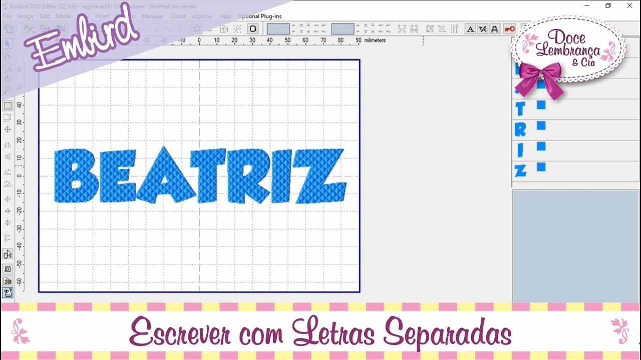 Escrever com Letras Separadas no Embird