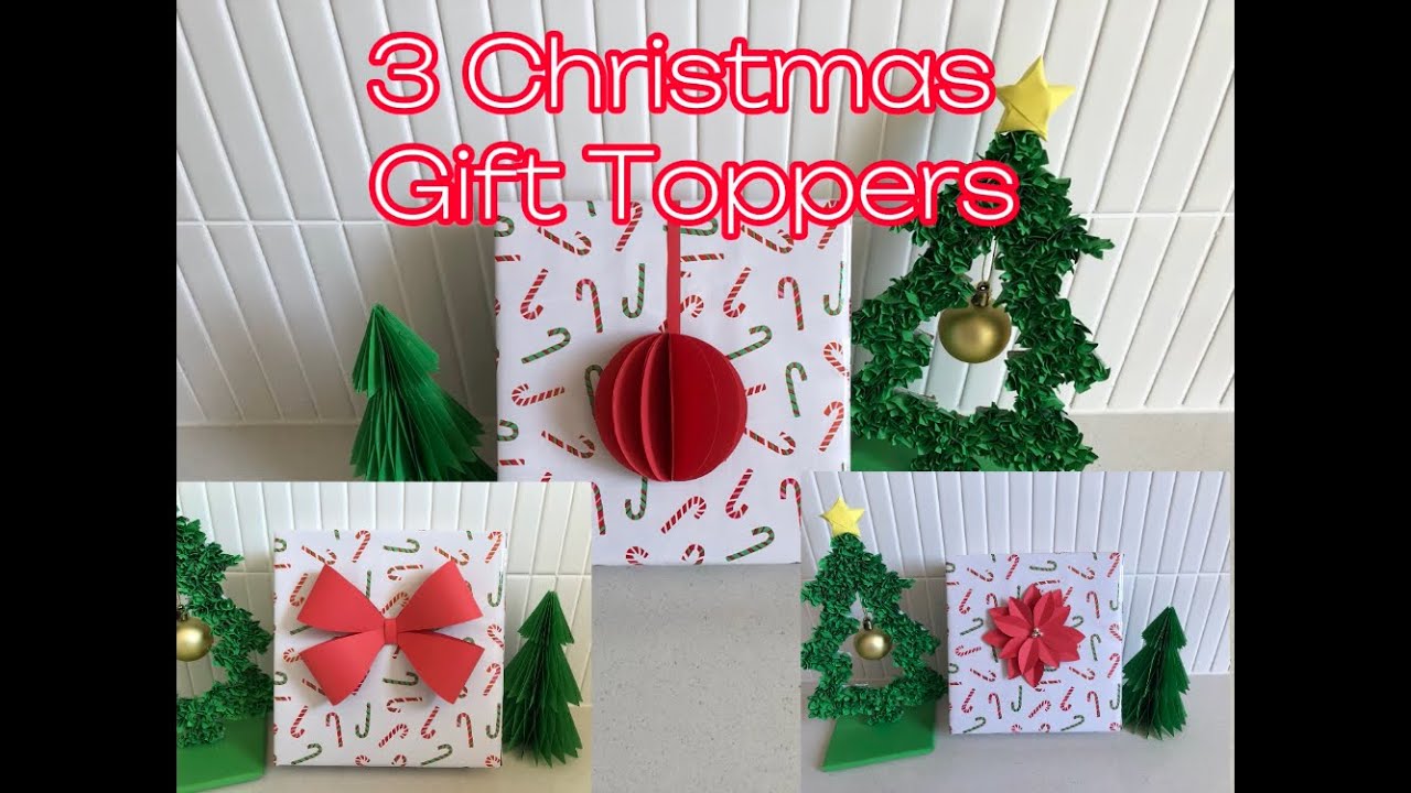 THREE EASY CHRISTMAS GIFT TOPPERS MADE FROM PAPER | DIY | PAPER CRAFT