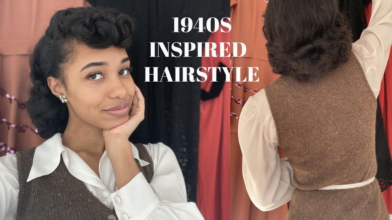 1940s Hair Tutorial - Curled Bumper Bangs (natural hair)
