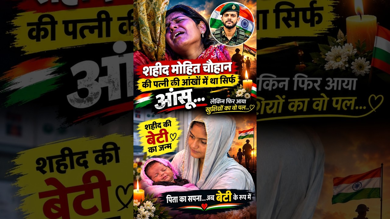 शहीद मोहित चौहान के घर गूंजी किलकारी🌹 आई नन्हीं परी लेकिन...... #army #armylover #viralvideo