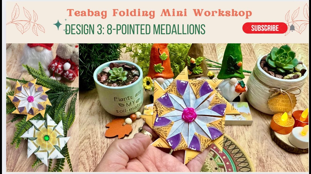 Teabag Folding with Origami Maniacs 3: 8 Pointed Medallion