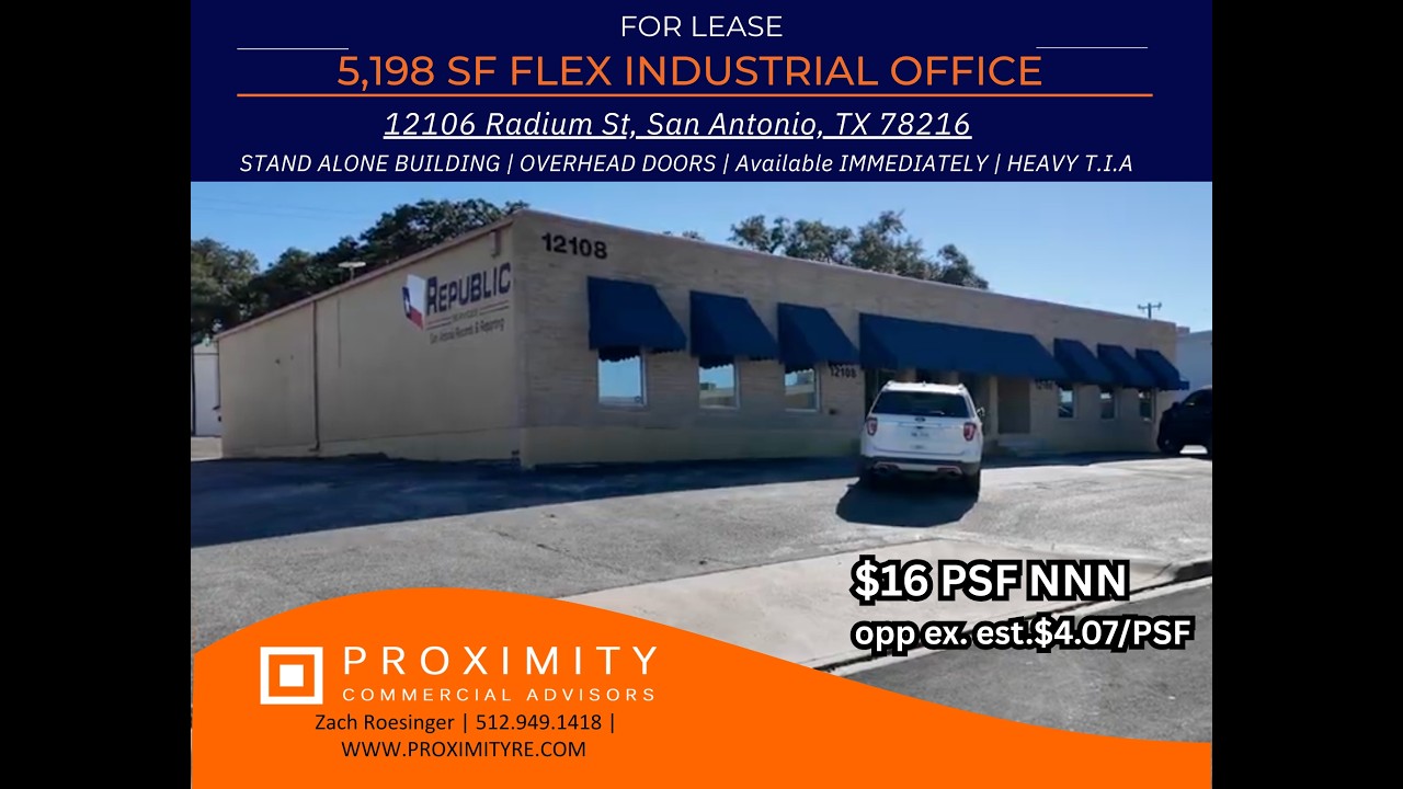 5,198 SF Stand-Alone Industrial 1 Space For Lease Next To San Antonio International Airport