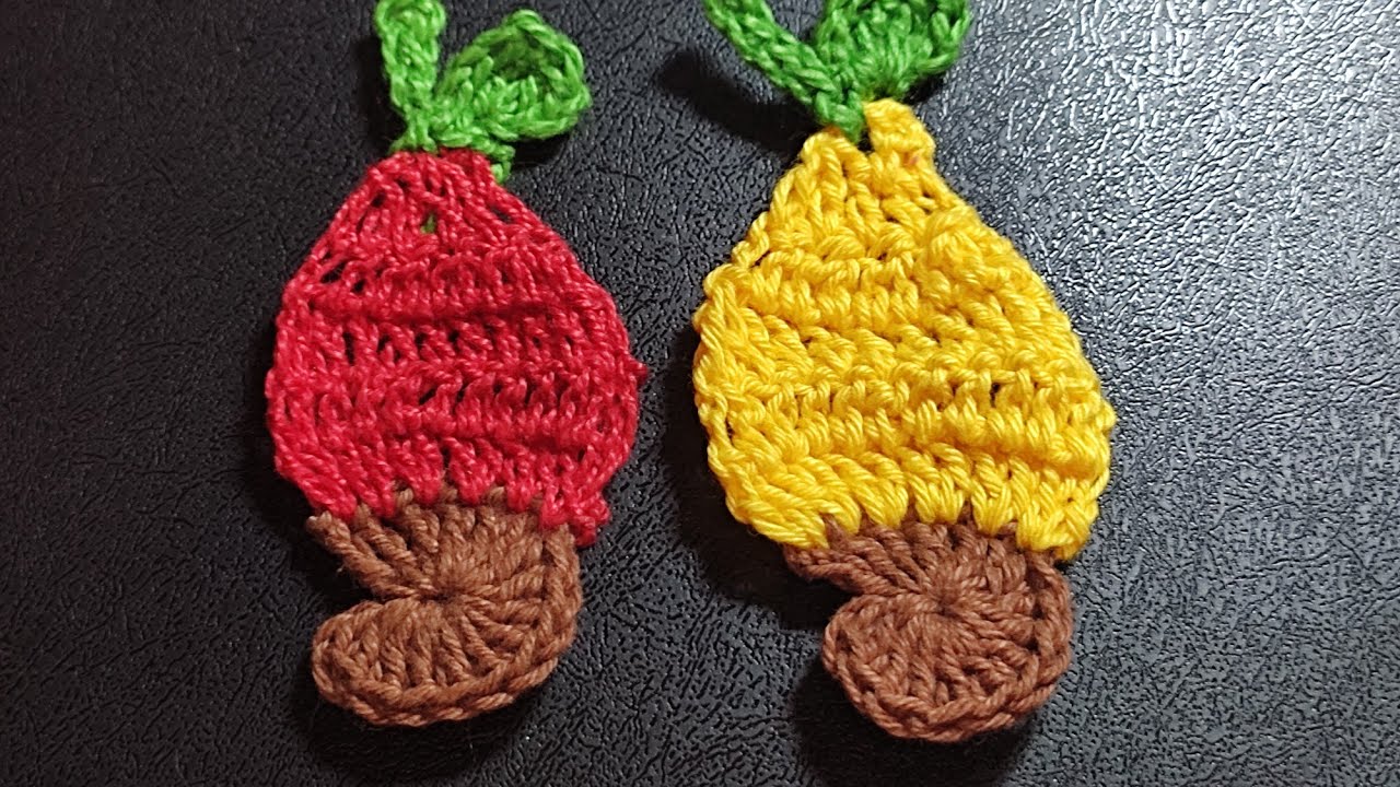cajuzinho de crochê para aplicação,imã de geladeira/Inocência