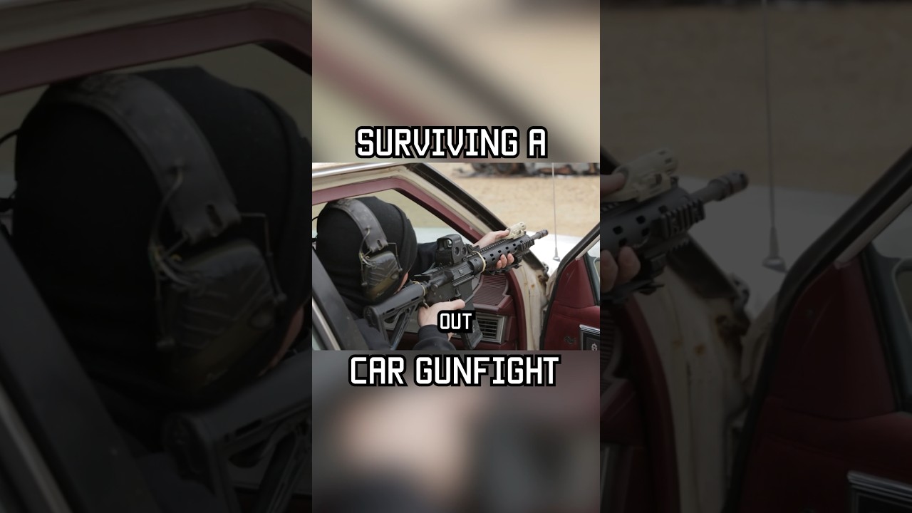 SURVIVE A CAR GUNFIGHT #car #fight #reels #shortsvideo #shorts #youtubeshorts #military
