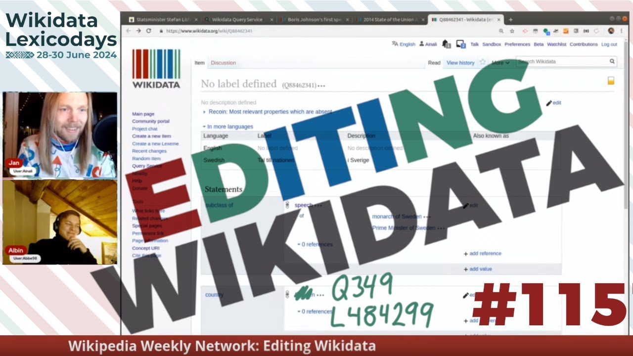 LIVE Wikidata editing #115 at Wikidata Lexicodays 2024