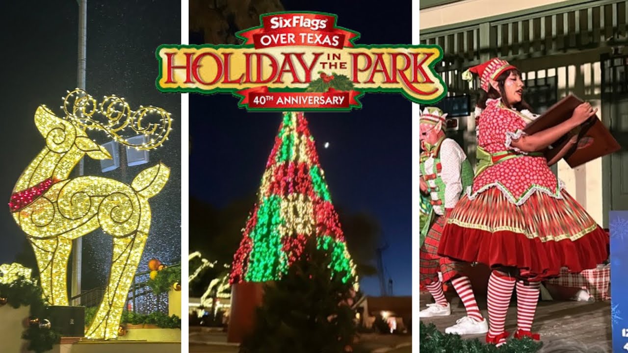🎄 Six Flags Over Texas Holiday in the Park 2025!! 🎄 