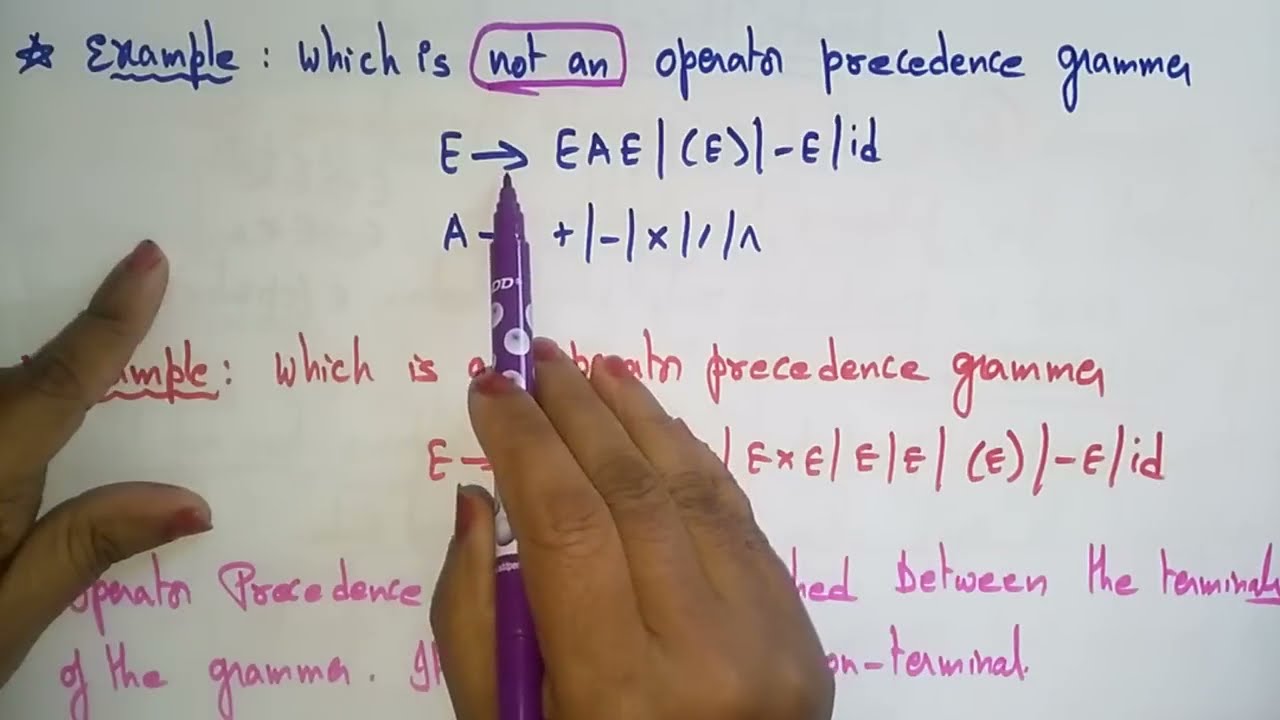 Operator Precedence Parser | CD | Compiler Design | Lec-08 |  Bhanu Priya