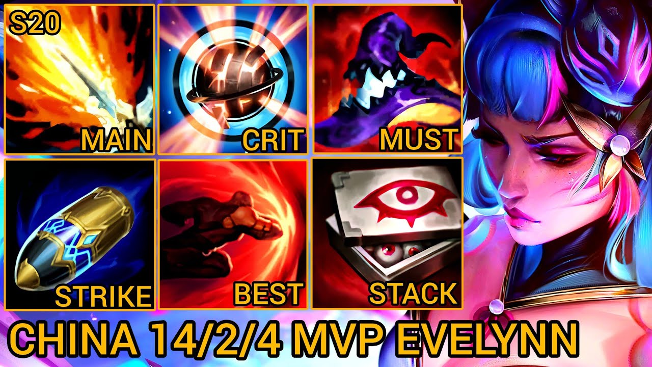 Country 3 Evelynn MVP Quadrakills 14/2/4 - China Wild Rift New Meta Build & Runes By Tiarty