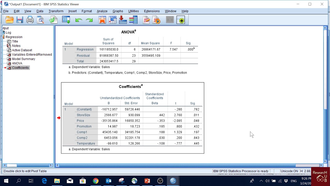 SPSS (15): Оценка множественной линейной регрессии (OLS)