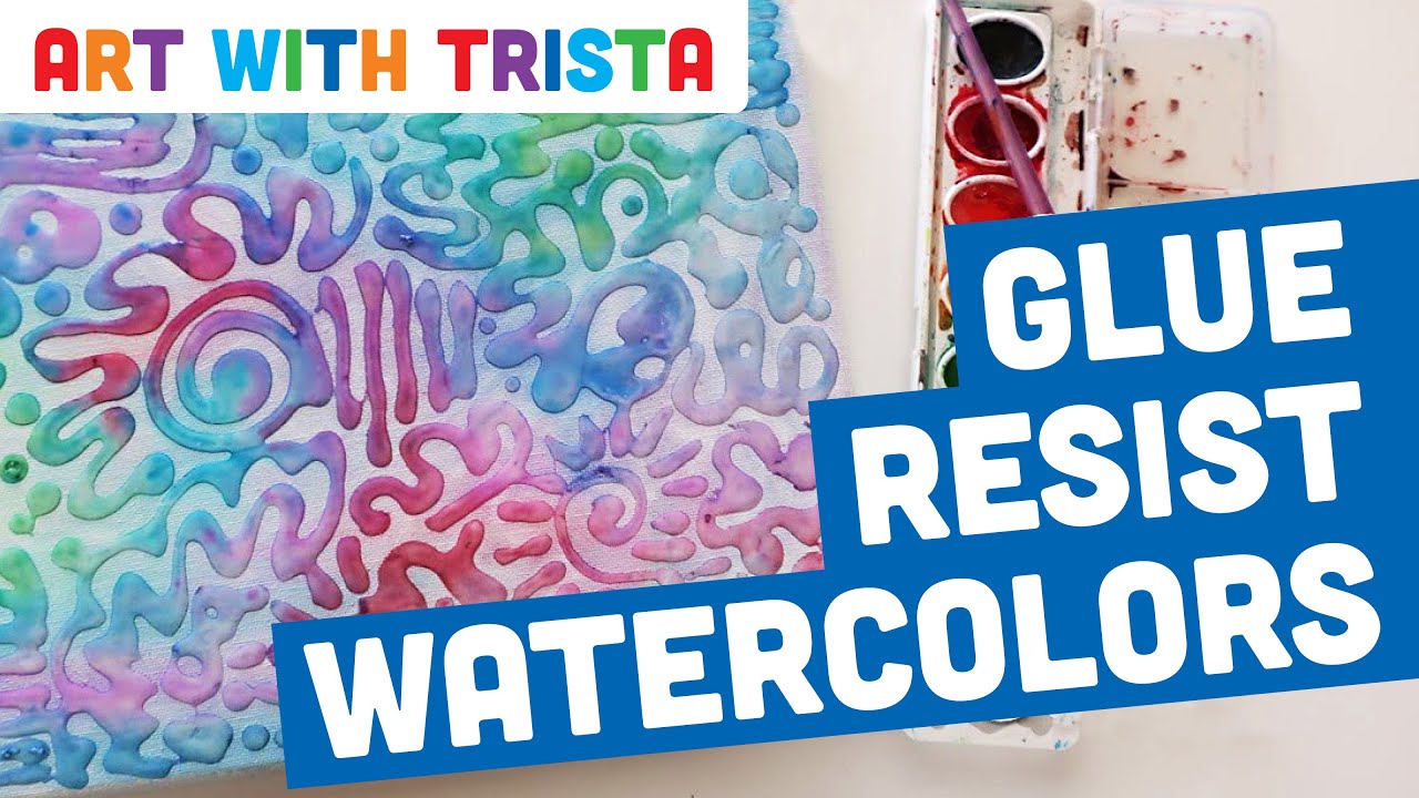 Glue Resist Watercolors Painting Tutorial - Art With Trista