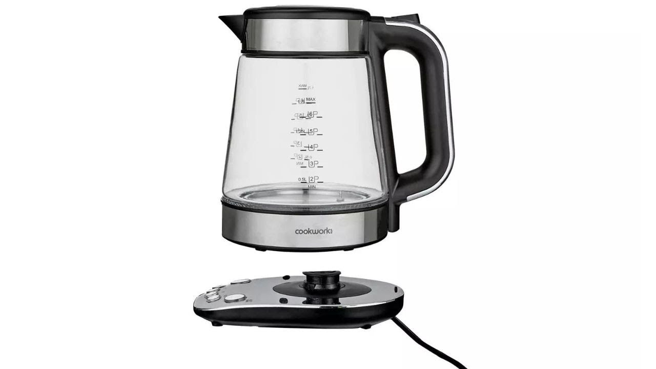 Cookworks Variable Temperature Glass Kettle - S/Steel unboxing