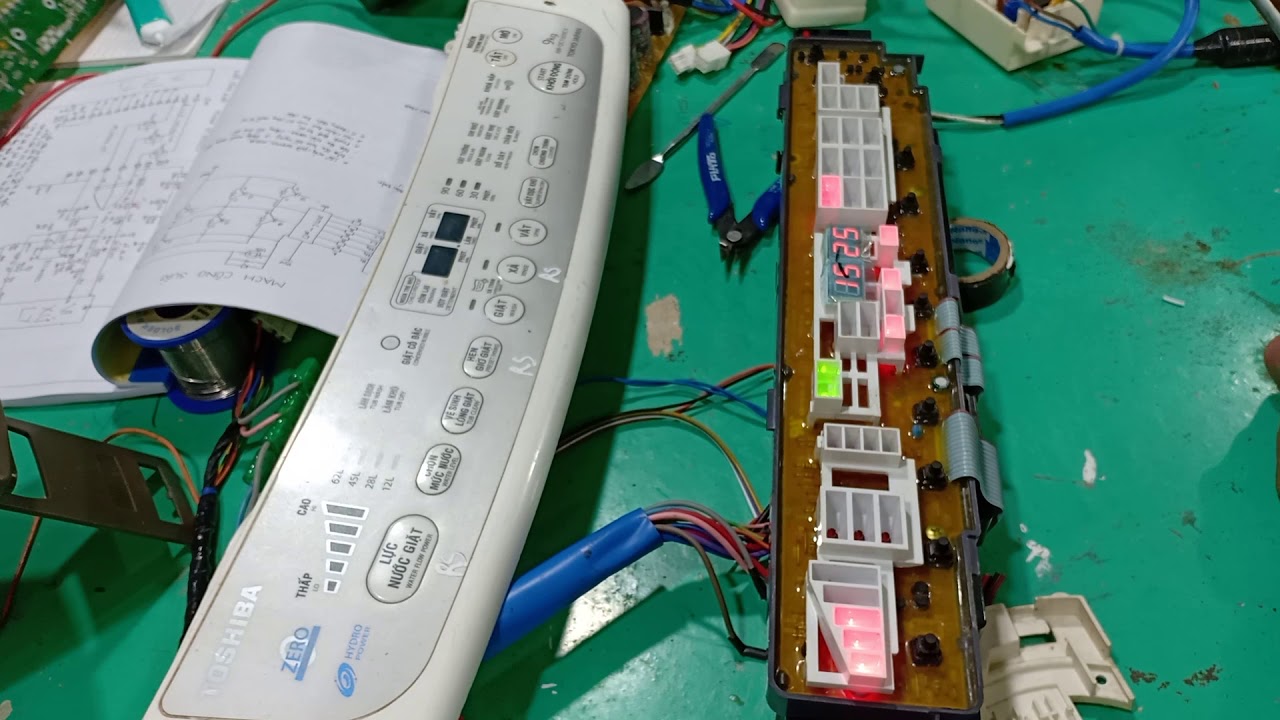 cách riset , xóa loi nhớ máy giặt Toshiba inverter DC1000CV, trung tâm dạy nghề Thắng Nguyễn