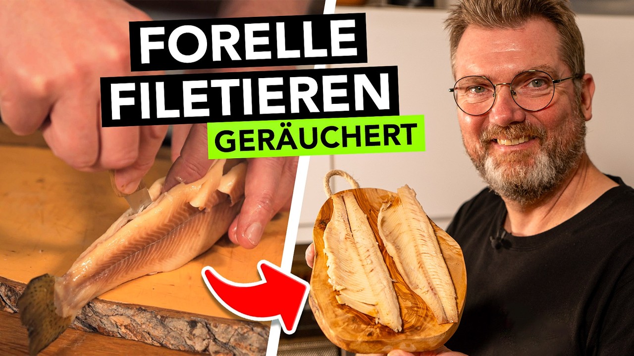 Geräucherte FORELLE FILETIEREN für Anfänger 🔪 (super einfach & grätenfrei)