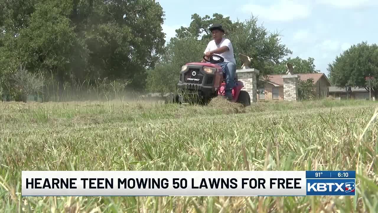Hearne teen is giving back to his community by mowing lawns for free