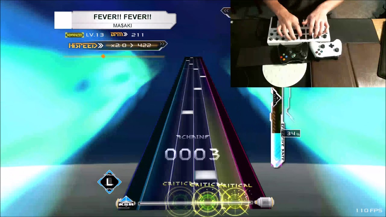 playing K-Shoot Mania with a midi keyboard and two xbox controllers