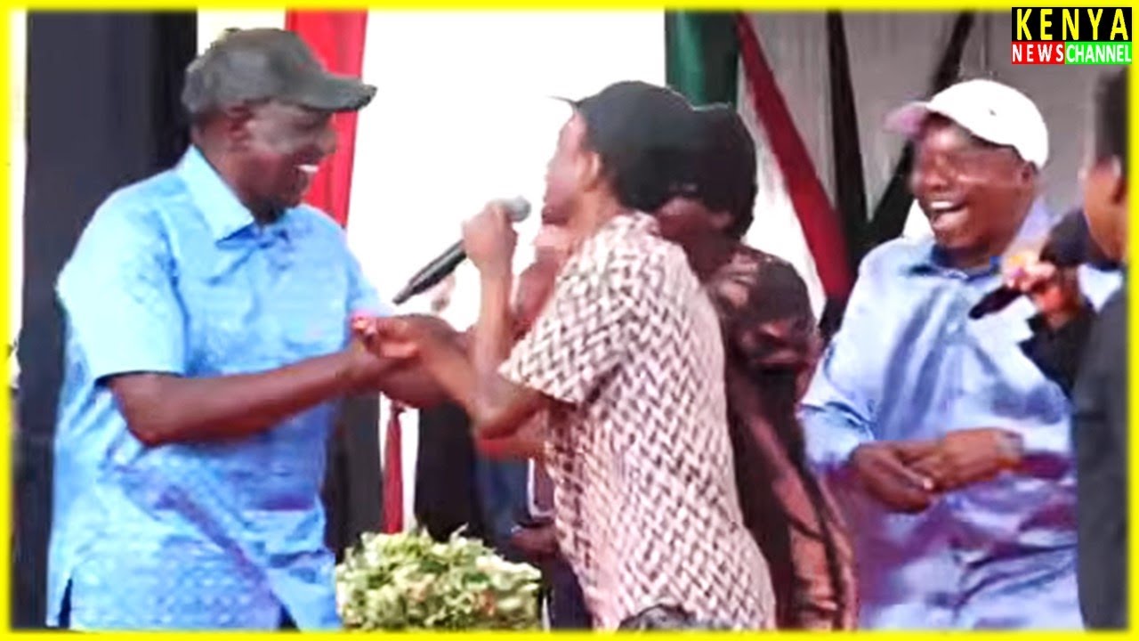 Kartelo teaches President Ruto SHENG during NYOTO Capital Disbursement in Kasarani Nairobi