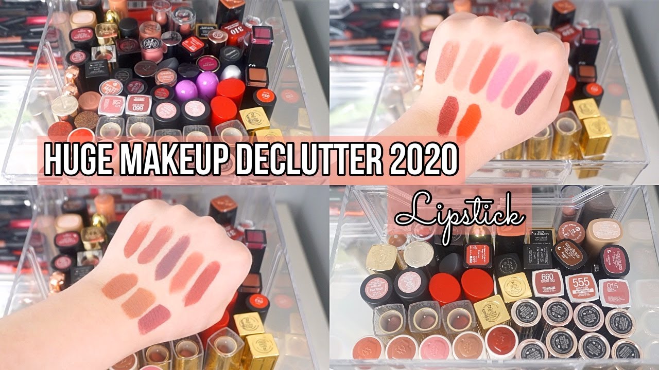 HUGE MAKEUP DECLUTTER 2020! HALF My Lipsticks GONE?! | Bryanna Figueiredo