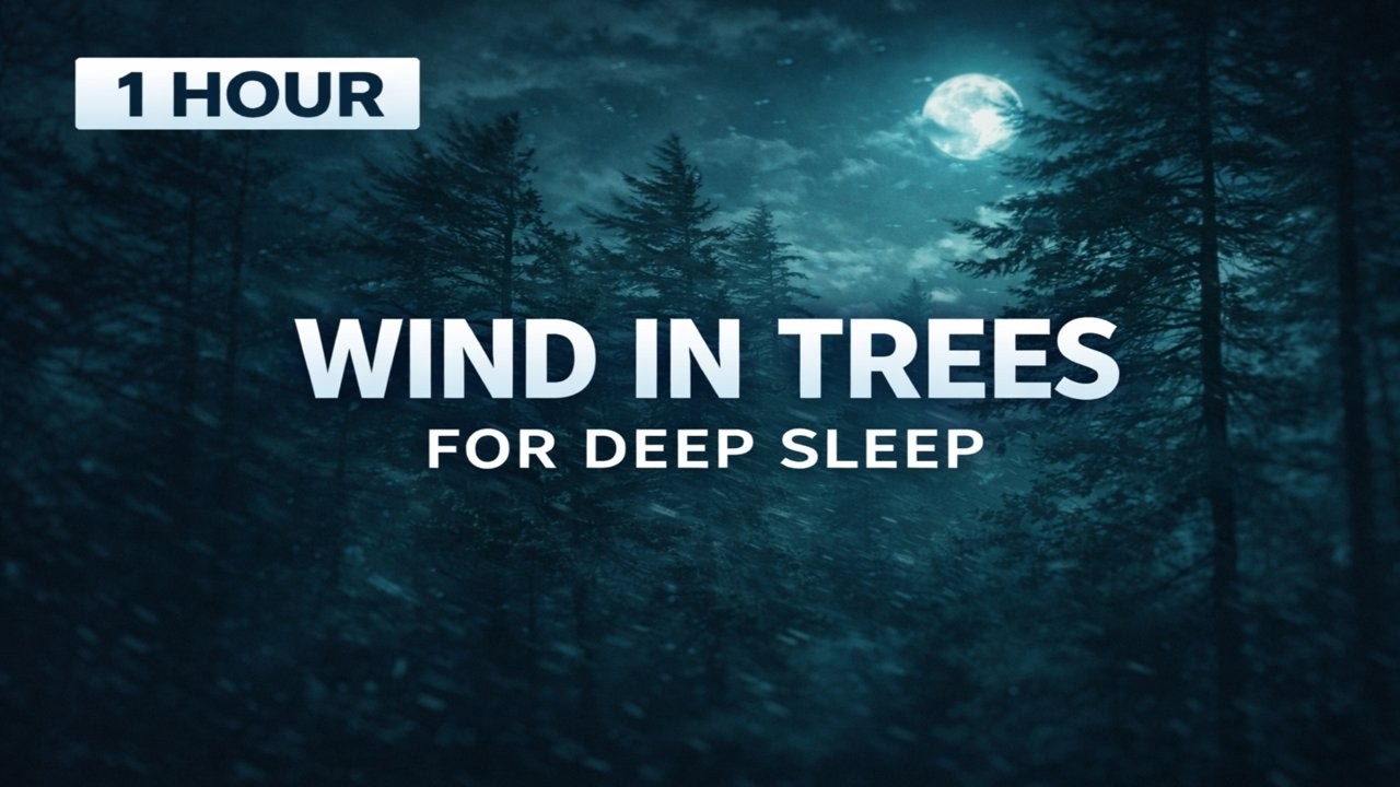 Wind in Trees for Deep Sleep | 1 Hour Calm Night Forest Ambience