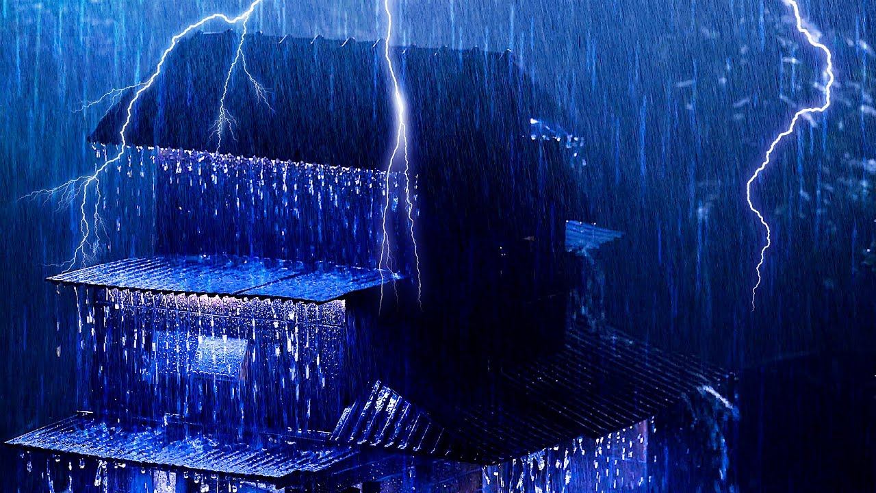 99% Súper Relájate Y Duerme Al Instante Con Fuertes Lluvias Y Truenos En El Bosque Por La Noche