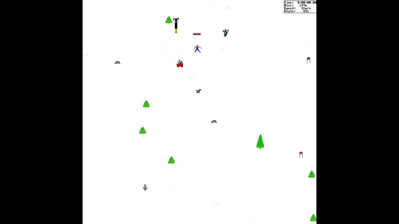 SkiFree (1991): Trying To Escape The Yeti After A Tree