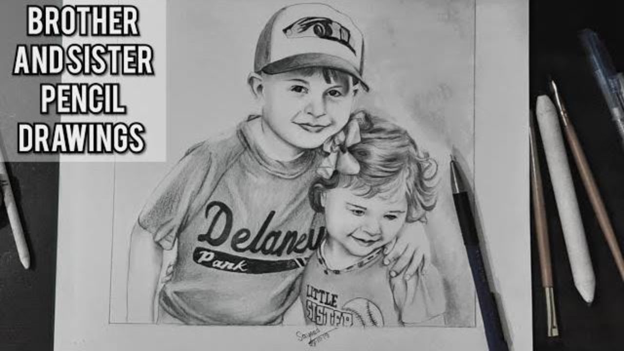 How To Draw Brother And Sister Step By Step - Drawing Tutorial