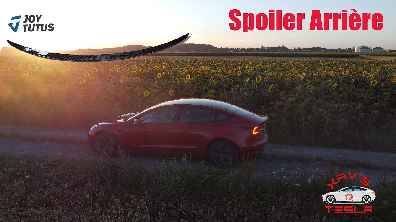 Pose d'un Aileron / Spoiler arrière Joytutus sur une Tesla model 3