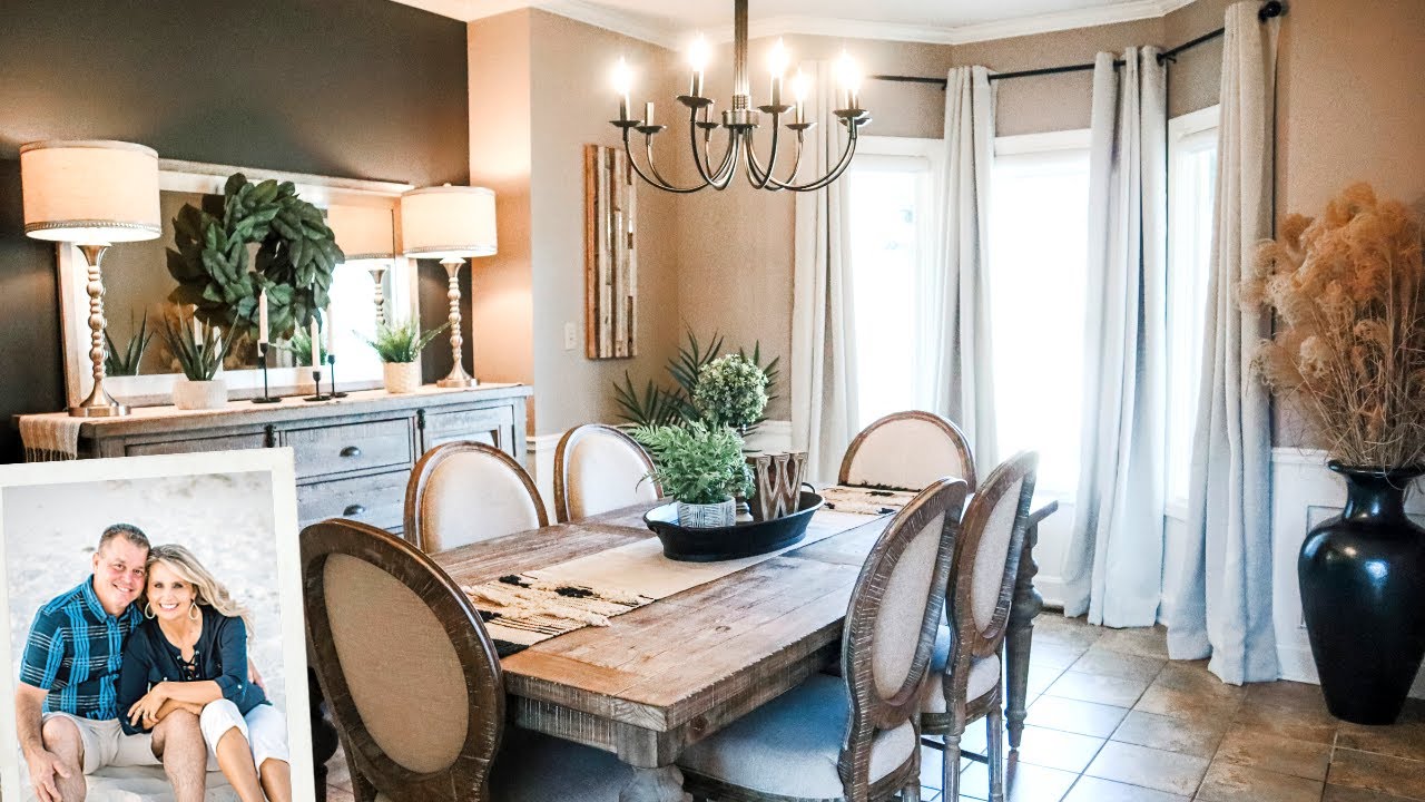 DINING ROOM MAKEOVER BEFORE AND AFTER | BLACK ACCENT WALL
