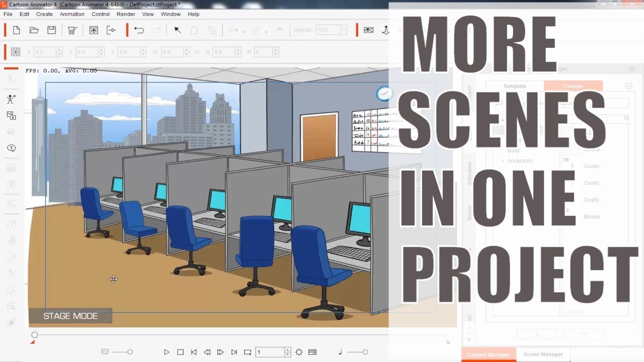 How to use more scenes in one project cartoon animator 4