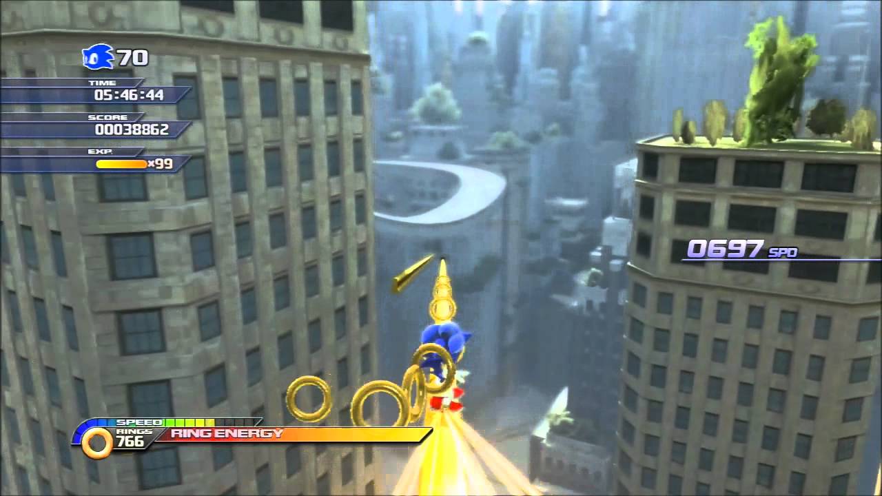 Sonic Unleashed Empire City Act1 Ring Attack (1106 Rings)