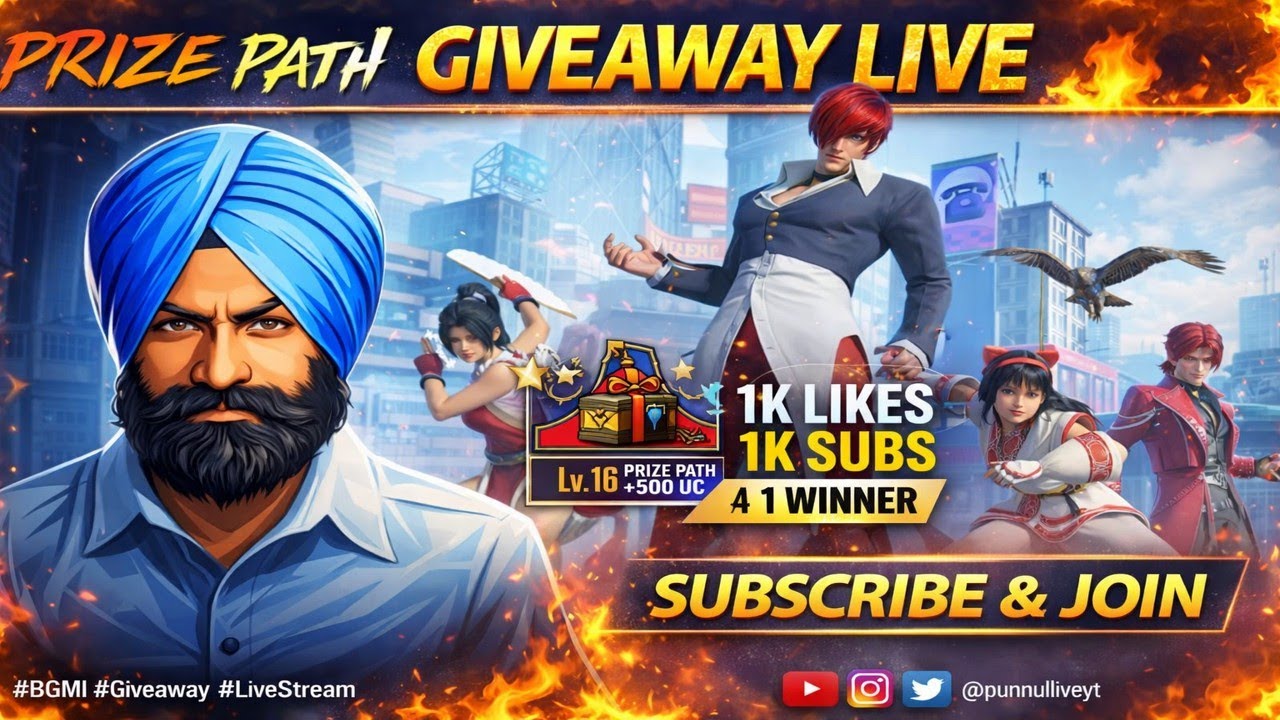 🔥 PRIZE PATH GIVEAWAY LIVE 🔥Target: 1K LIKE + 1K SUBS