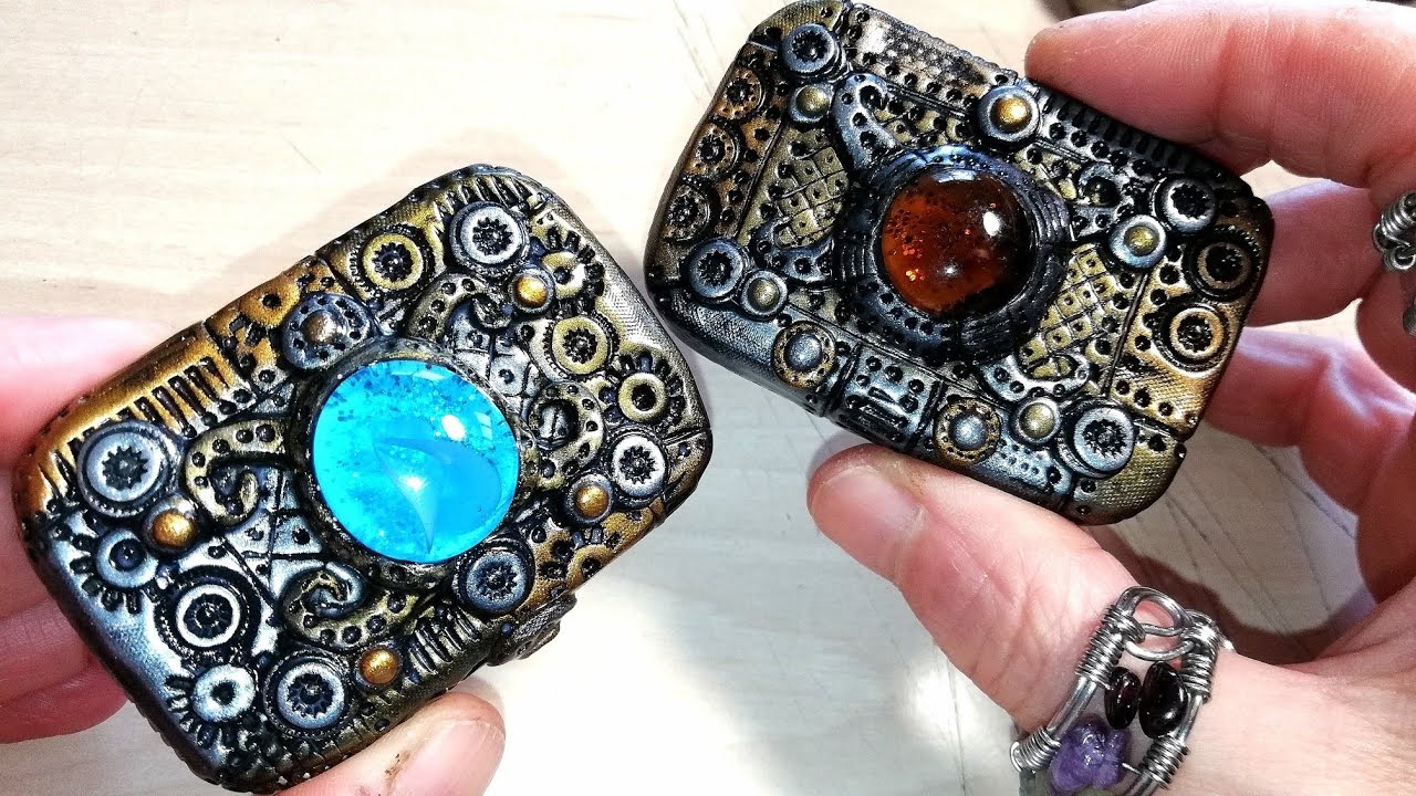 Steampunk Polymer Clay Covered Tin Box!