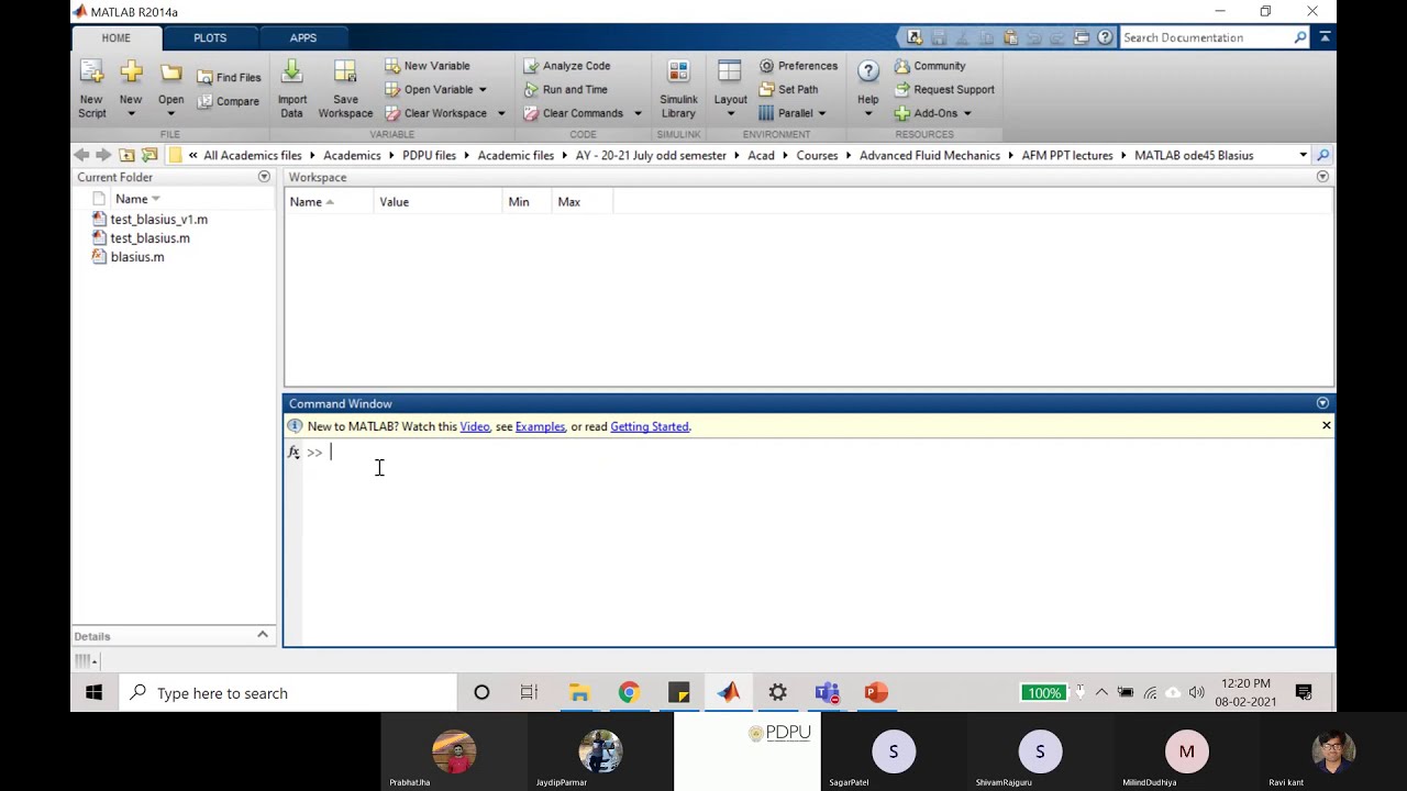 Advanced fluid mechanics | Solution of Blasius profile using ODE45 in MATLAB