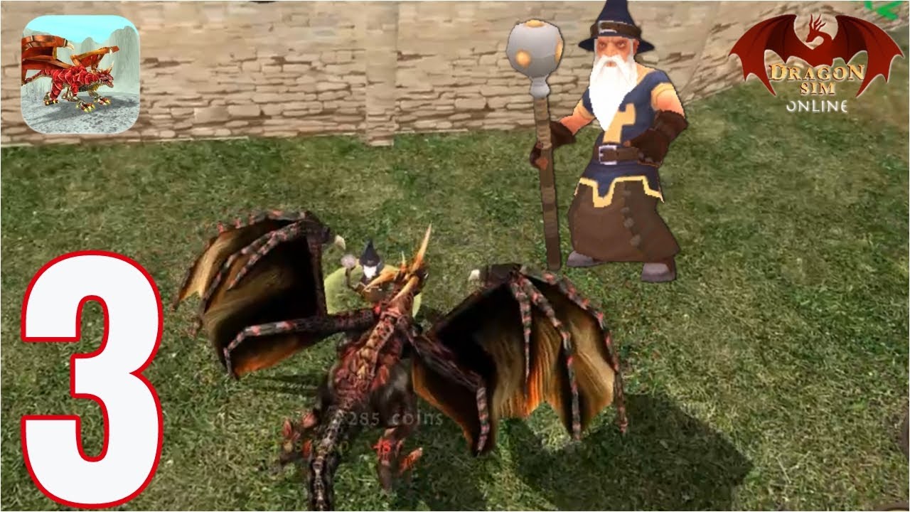 Dragon Sim Online - Gameplay Walkthrough Part 3 - Hunting Human Wizard (iOS, Android)