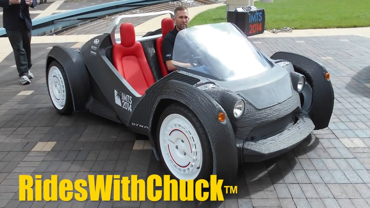 Strati first 3D printed car. We go for a short ride! New EV IMTS 2016 in Sept.
