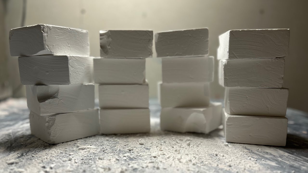 16 Fresh Blocks Full Block Crushing and Half Block Crushing Oddly Satisfying Gum Chalk ASMR