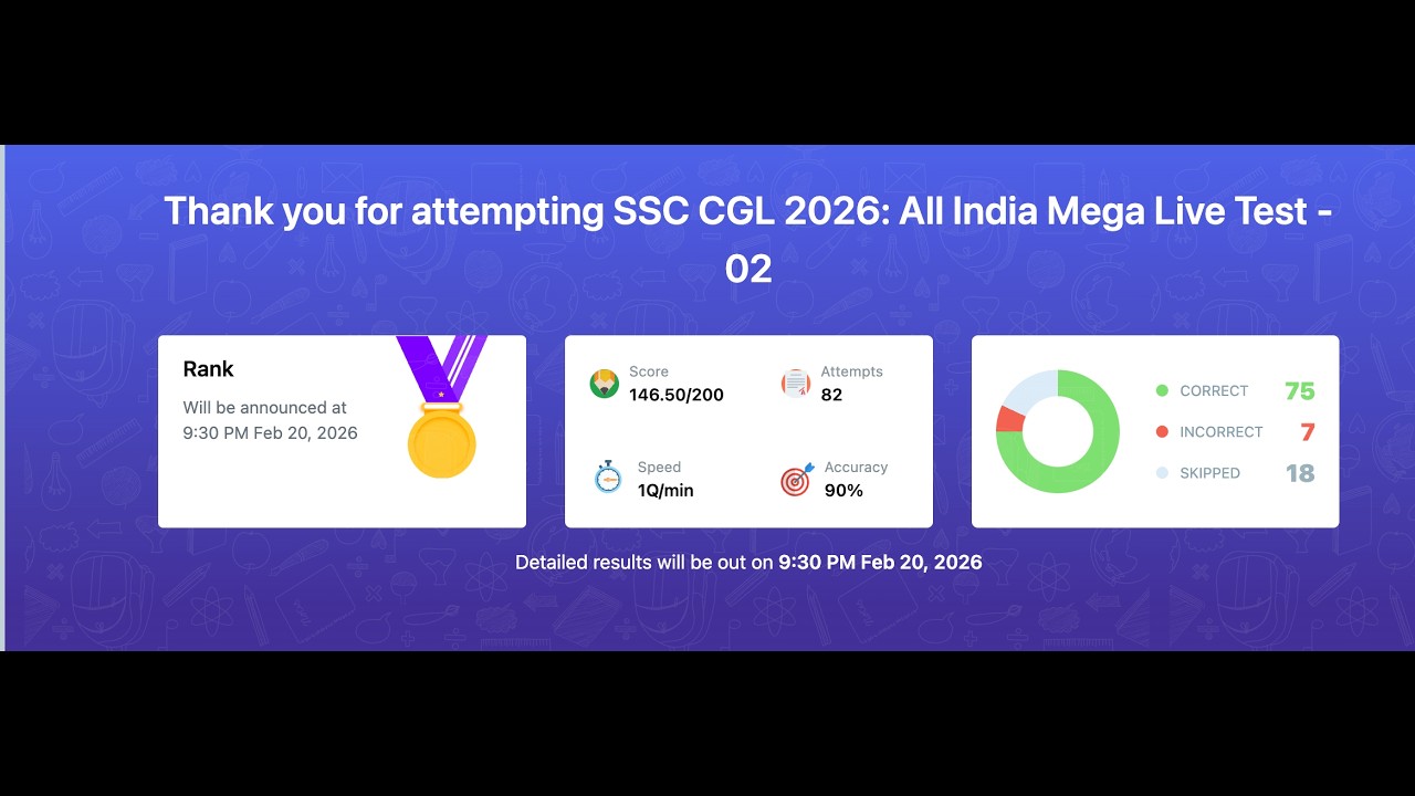 Testbook SSC CGL 2026: All India Mega Live Test -02