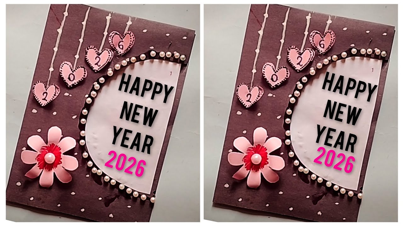Happy New Year Card/DIY New Year Greeting Card/Happy New Year Card 2026/New Year Card making ideas