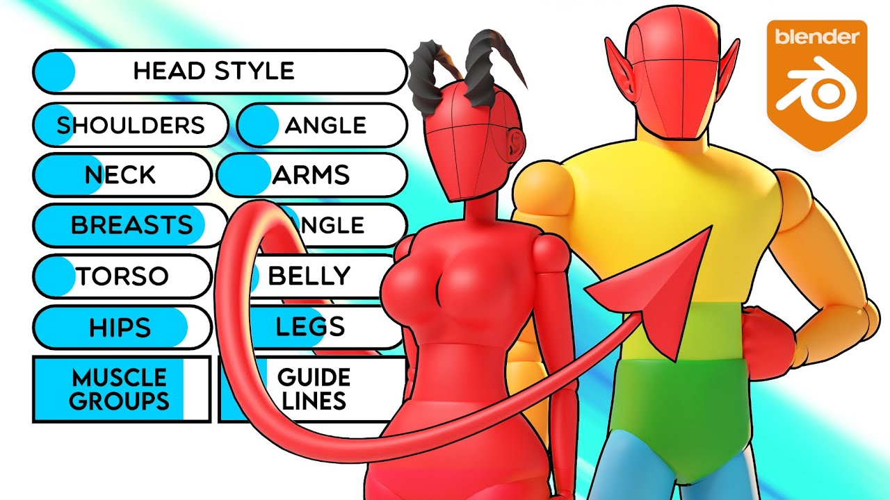Adjustable Mannequin v1.3 Walkthrough - Blender 4.3+