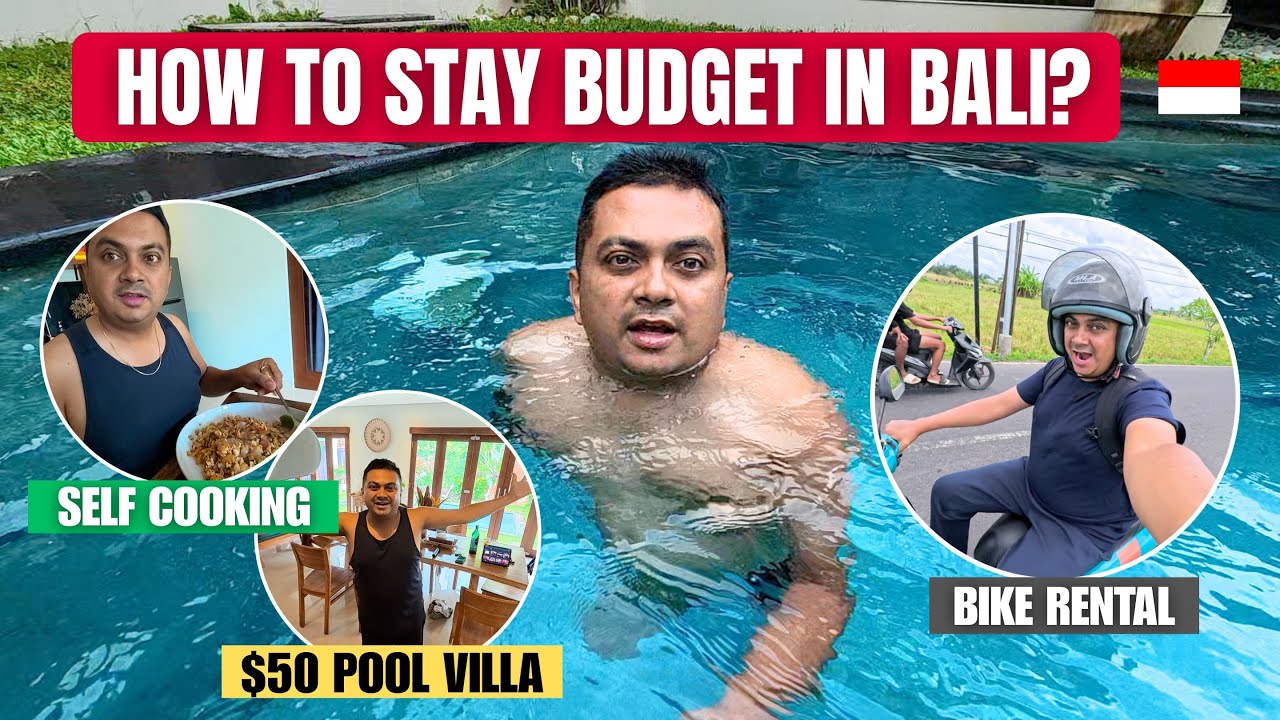 How to stay Budget in Bali? 🇮🇩 $50 Pool Villa, Bike Rental & Self Cooking