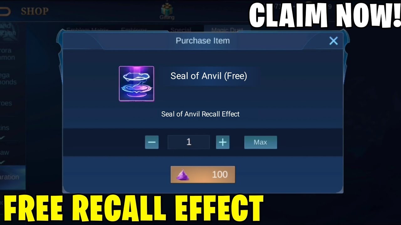 CLAIM FREE RECALL EFFECT 2021 IN MOBILE LEGENDS