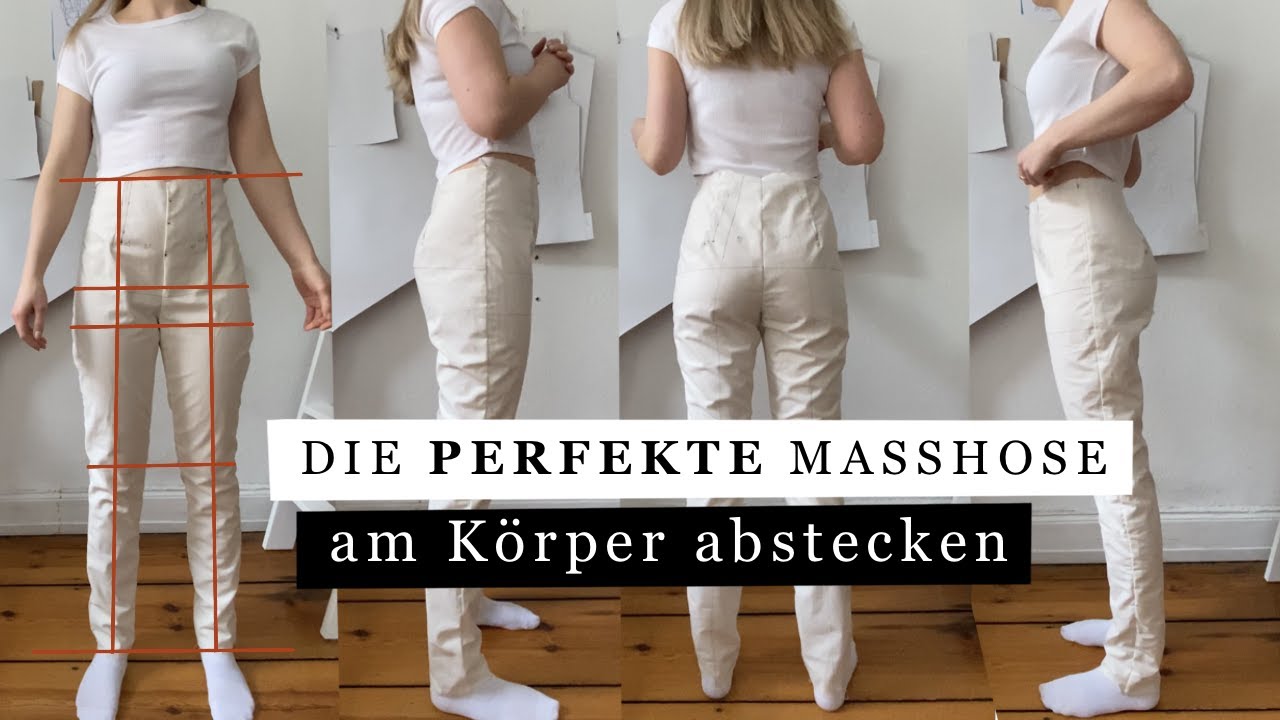 Am Körper arbeiten: Grundschnitt-Hose direkt am Körper abstecken