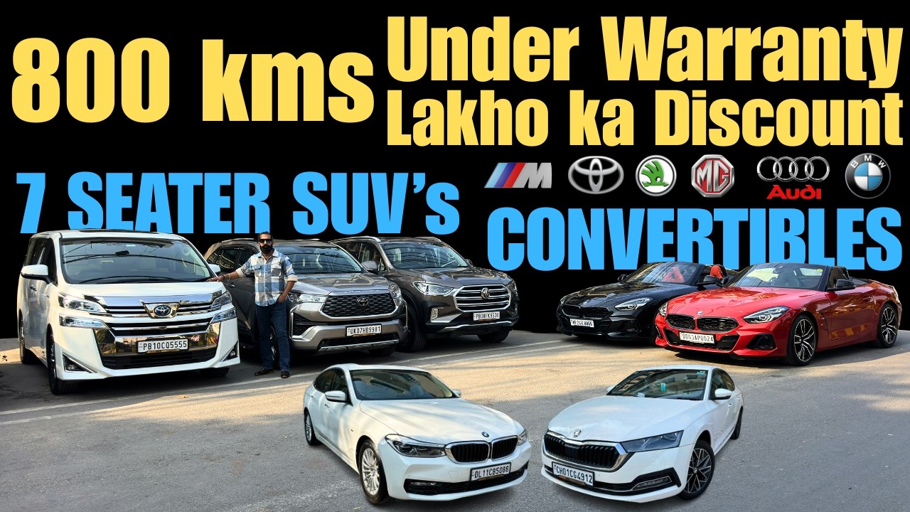 2025 800 KMs Z4, Hycross, Vellfire, Gloster, X5, 630i GT, Octavia | Under Warranty Cars at Discount