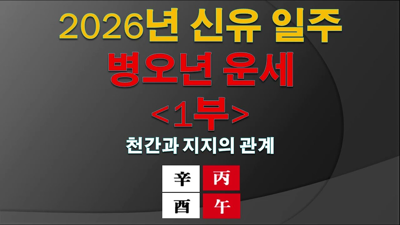 2026년 신유 일주 병오년 운세 1부